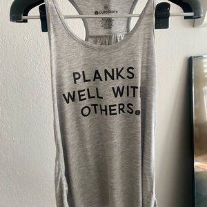 (2) Pure Barre Light Gray Tank and Blouse combo